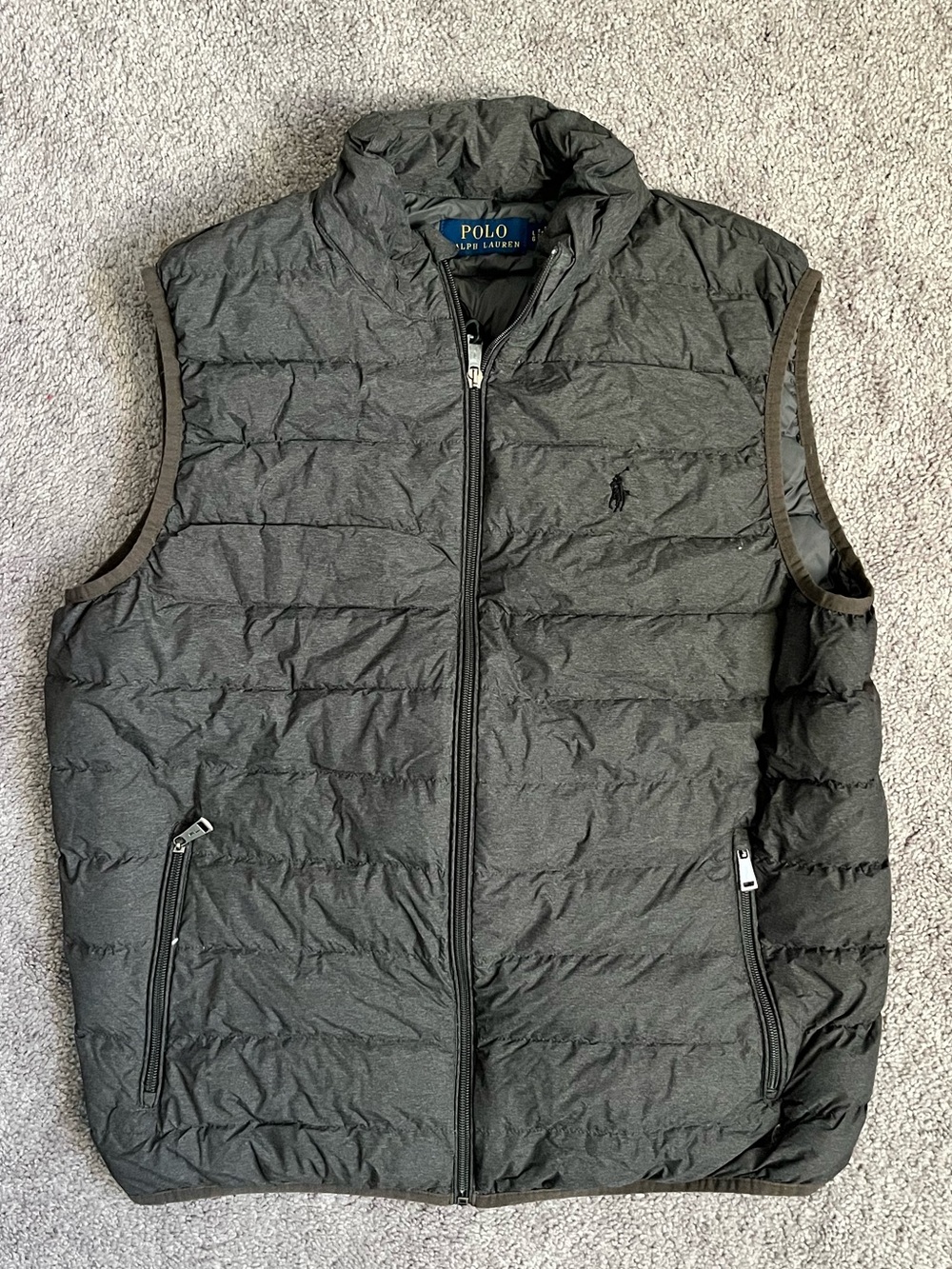 Ralph Lauren Charcoal Quilted Puffer Vest